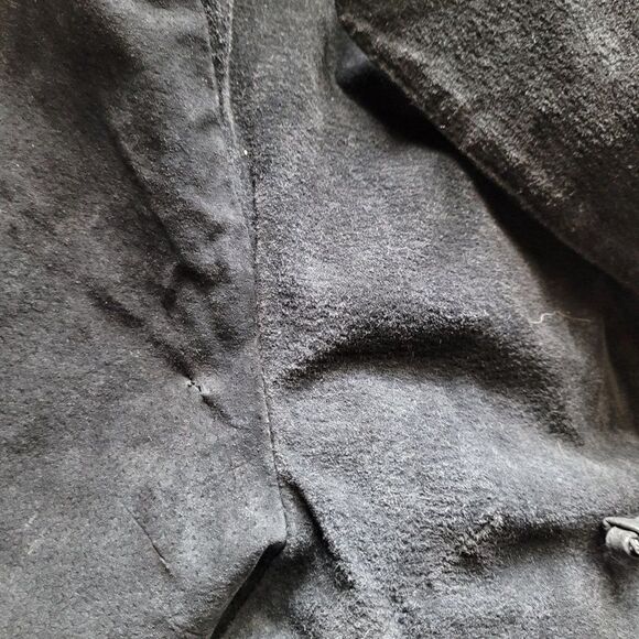 Vintage 80s Leather Jacket XL Black Suede Leather Long Tie Unisex Boho Cosplay - Picture 8 of 11